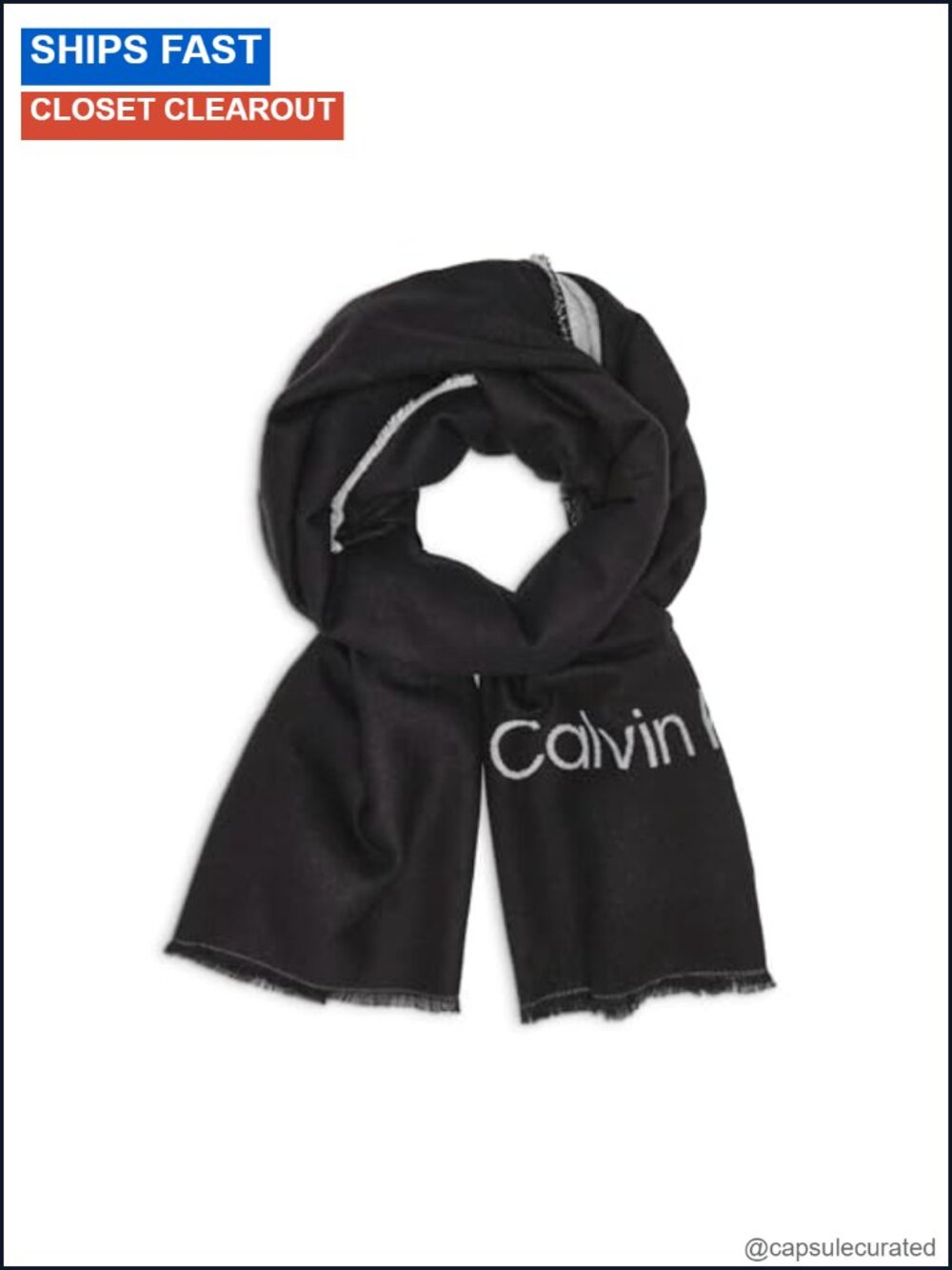 Calvin Klein Double Faced Cozy Winter Scarf - 100% Polyester Heavyweight